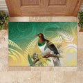 New Zealand Pigeon Kereru Rubber Doormat Maori Fern Art Green Gradient - Aussie Hoodie