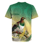 New Zealand Pigeon Kereru Rugby Jersey Maori Fern Art Green Gradient - Aussie Hoodie