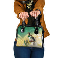 New Zealand Pigeon Kereru Shoulder Handbag Maori Fern Art Green Gradient - Aussie Hoodie