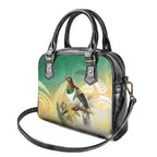New Zealand Pigeon Kereru Shoulder Handbag Maori Fern Art Green Gradient - Aussie Hoodie