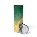 New Zealand Pigeon Kereru Skinny Tumbler Maori Fern Art Green Gradient - Aussie Hoodie