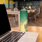 New Zealand Pigeon Kereru Skinny Tumbler Maori Fern Art Green Gradient - Aussie Hoodie