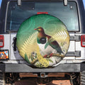 New Zealand Pigeon Kereru Spare Tire Cover Maori Fern Art Green Gradient - Aussie Hoodie