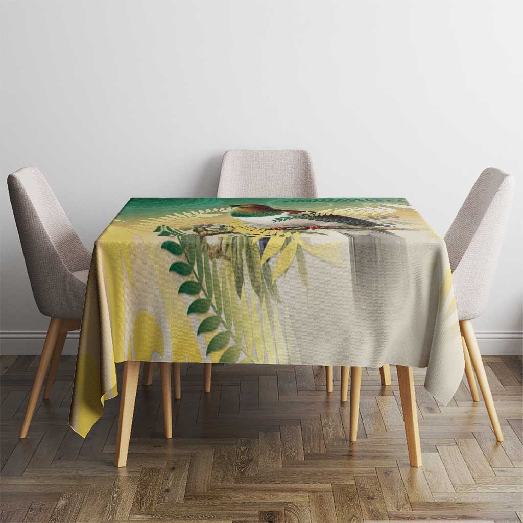 New Zealand Pigeon Kereru Tablecloth Maori Fern Art Green Gradient - Aussie Hoodie