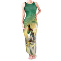 New Zealand Pigeon Kereru Tank Maxi Dress Maori Fern Art Green Gradient - Aussie Hoodie
