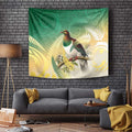 New Zealand Pigeon Kereru Tapestry Maori Fern Art Green Gradient - Aussie Hoodie