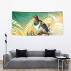 New Zealand Pigeon Kereru Tapestry Maori Fern Art Green Gradient - Aussie Hoodie