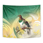 New Zealand Pigeon Kereru Tapestry Maori Fern Art Green Gradient - Aussie Hoodie