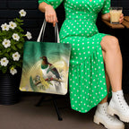 New Zealand Pigeon Kereru Tote Bag Maori Fern Art Green Gradient - Aussie Hoodie