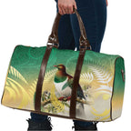 New Zealand Pigeon Kereru Travel Bag Maori Fern Art Green Gradient - Aussie Hoodie