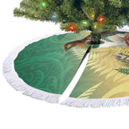 New Zealand Pigeon Kereru Tree Skirt Maori Fern Art Green Gradient