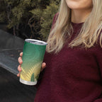 New Zealand Pigeon Kereru Tumbler Cup Maori Fern Art Green Gradient - Aussie Hoodie