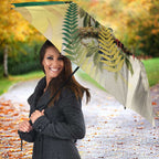 New Zealand Pigeon Kereru Umbrella Maori Fern Art Green Gradient - Aussie Hoodie