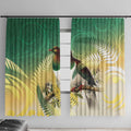 New Zealand Pigeon Kereru Window Curtain Maori Fern Art Green Gradient - Aussie Hoodie