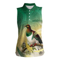 New Zealand Pigeon Kereru Women Sleeveless Polo Shirt Maori Fern Art Green Gradient - Aussie Hoodie