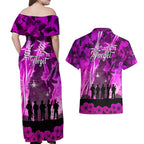 Australia ANZAC Day Couples Matching Off Shoulder Maxi Dress and Hawaiian Shirt The Unsung Heroes Sisters of War