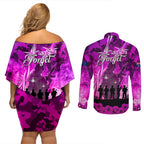 Australia ANZAC Day Couples Matching Off Shoulder Short Dress and Long Sleeve Button Shirt The Unsung Heroes Sisters of War