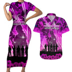 Australia ANZAC Day Couples Matching Short Sleeve Bodycon Dress and Hawaiian Shirt The Unsung Heroes Sisters of War
