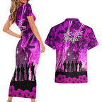 Australia ANZAC Day Couples Matching Short Sleeve Bodycon Dress and Hawaiian Shirt The Unsung Heroes Sisters of War