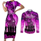 Australia ANZAC Day Couples Matching Short Sleeve Bodycon Dress and Long Sleeve Button Shirt The Unsung Heroes Sisters of War