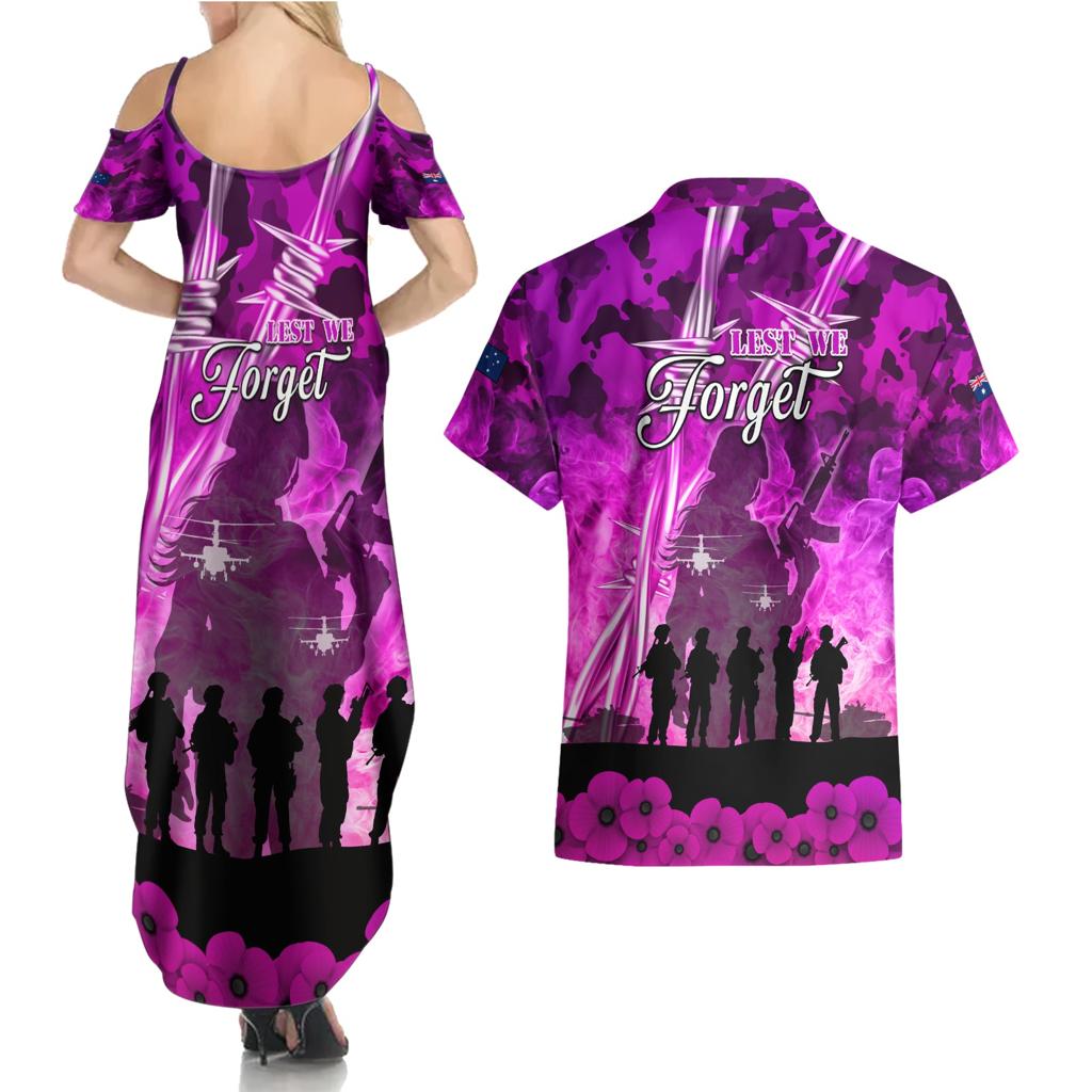 Australia ANZAC Day Couples Matching Summer Maxi Dress and Hawaiian Shirt The Unsung Heroes Sisters of War