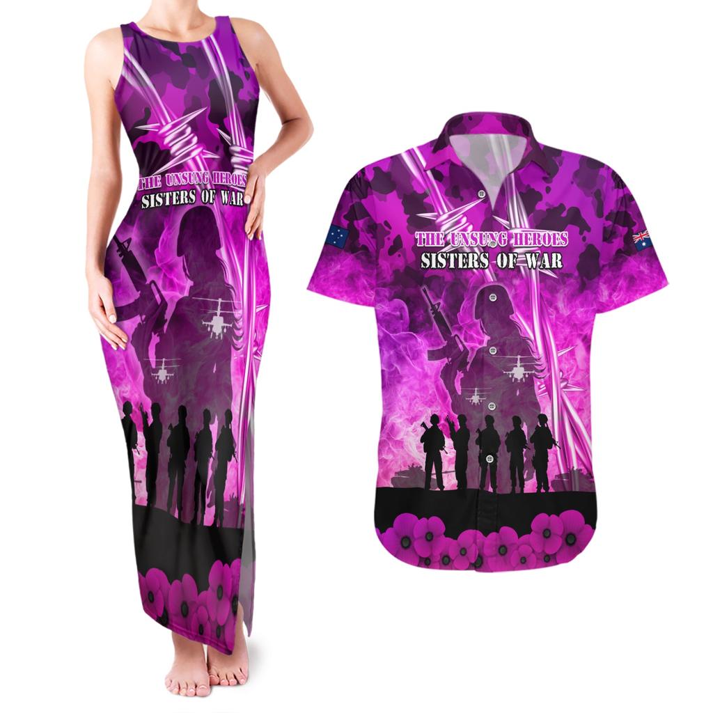 Australia ANZAC Day Couples Matching Tank Maxi Dress and Hawaiian Shirt The Unsung Heroes Sisters of War