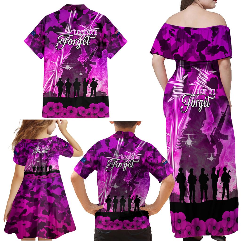 Australia ANZAC Day Family Matching Off Shoulder Maxi Dress and Hawaiian Shirt The Unsung Heroes Sisters of War