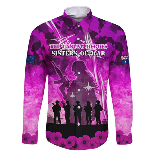 Australia ANZAC Day Family Matching Off Shoulder Short Dress and Hawaiian Shirt The Unsung Heroes Sisters of War