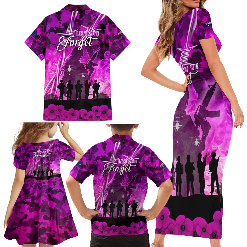 Australia ANZAC Day Family Matching Short Sleeve Bodycon Dress and Hawaiian Shirt The Unsung Heroes Sisters of War