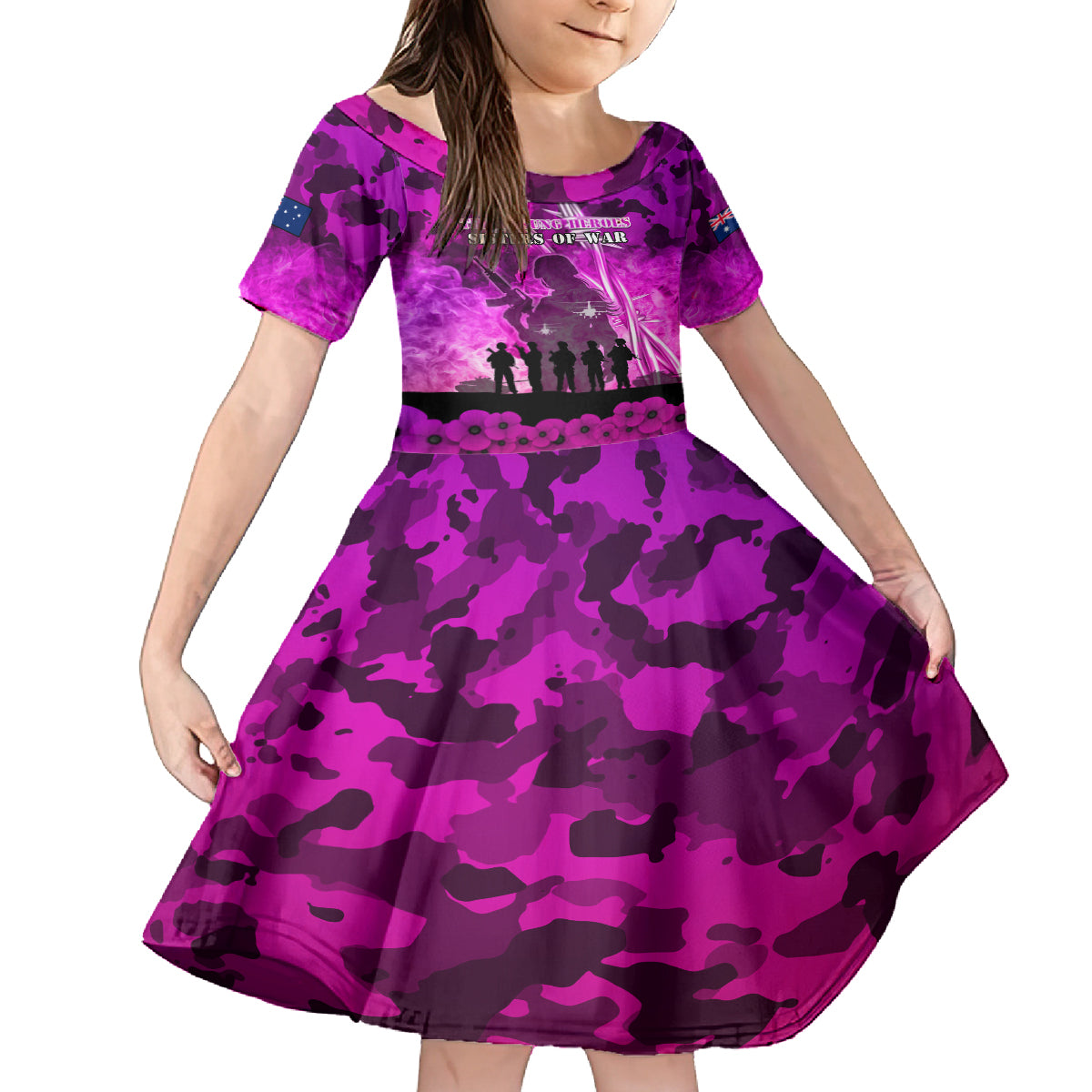 Australia ANZAC Day Kid Short Sleeve Dress The Unsung Heroes Sisters of War