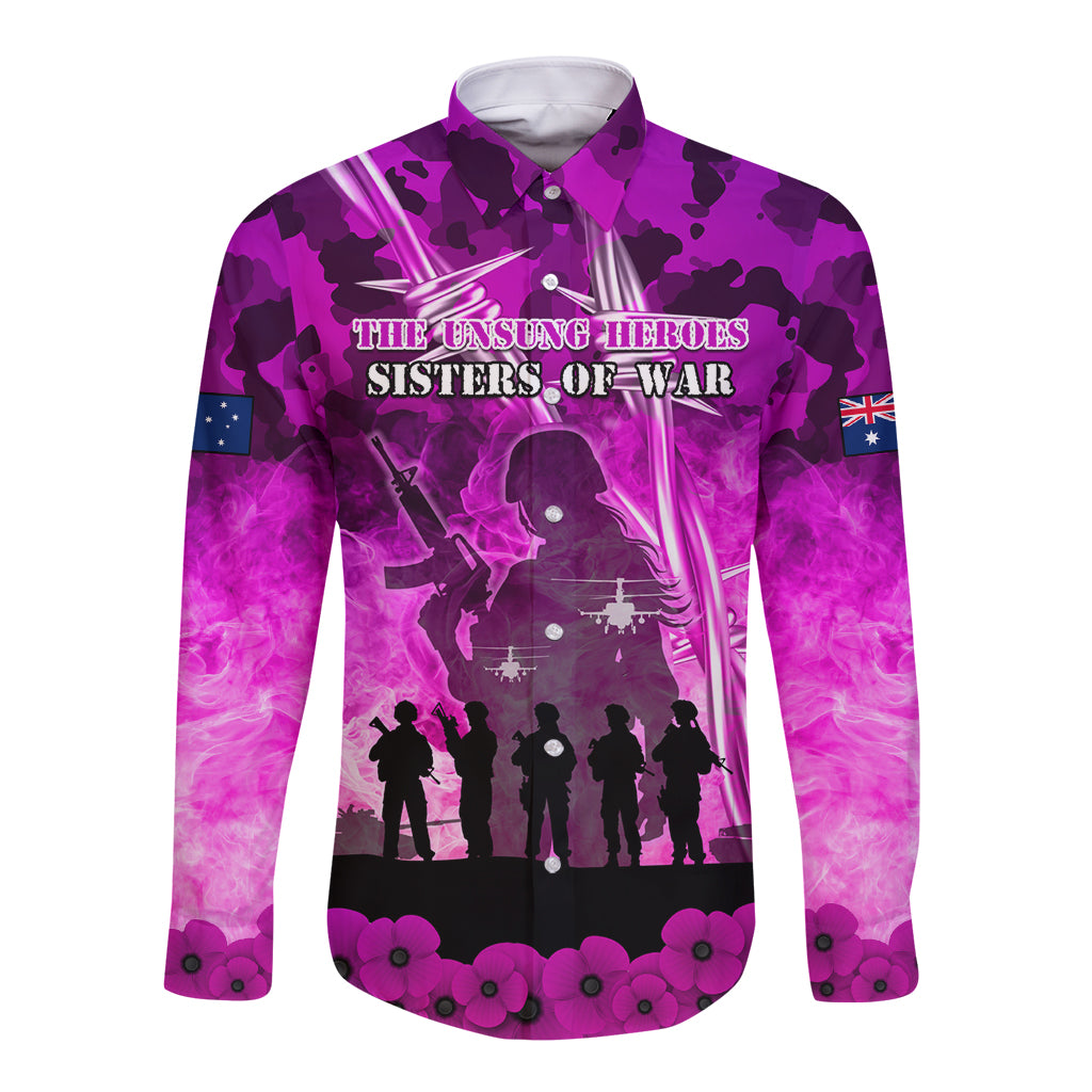 Australia ANZAC Day Long Sleeve Button Shirt The Unsung Heroes Sisters of War