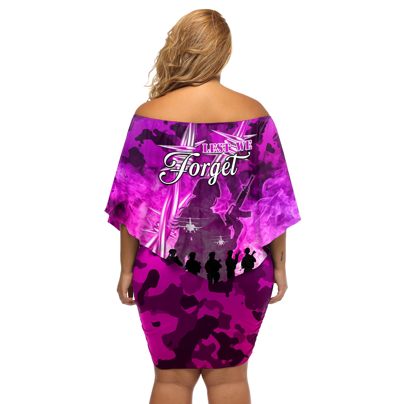 Australia ANZAC Day Off Shoulder Short Dress The Unsung Heroes Sisters of War