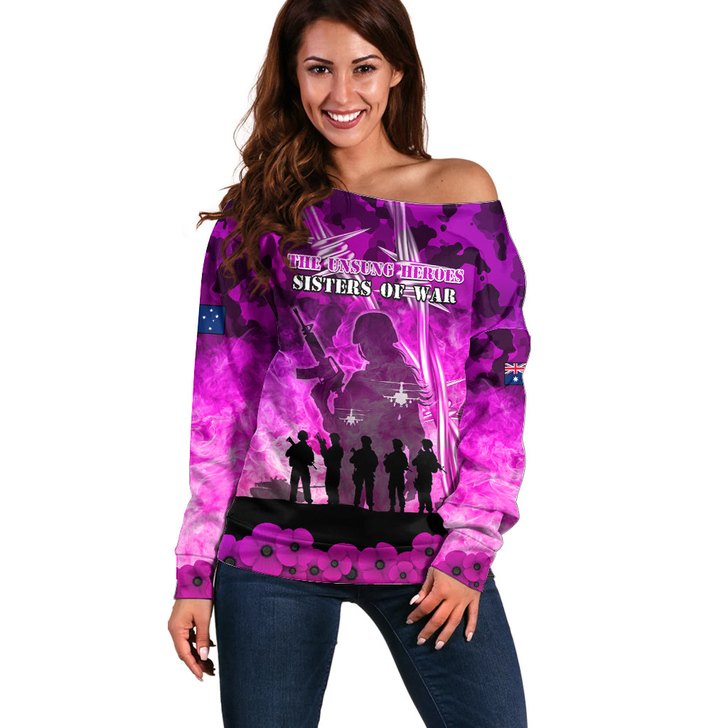 Australia ANZAC Day Off Shoulder Sweater The Unsung Heroes Sisters of War
