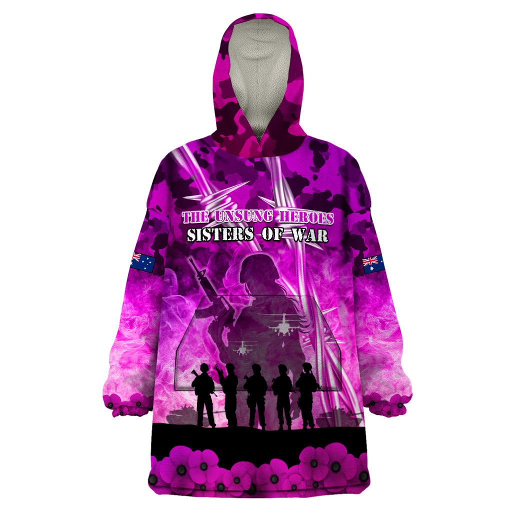 Australia ANZAC Day Wearable Blanket Hoodie The Unsung Heroes Sisters of War
