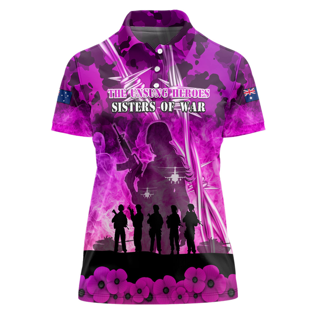 Australia ANZAC Day Women Polo Shirt The Unsung Heroes Sisters of War