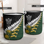 Rugby New Zealand And South Africa Laundry Basket Silver Fern With Springboks
