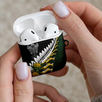 Rugby New Zealand And South Africa AirPods Case Silver Fern With Springboks