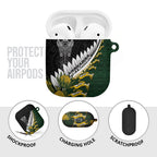 Rugby New Zealand And South Africa AirPods Case Silver Fern With Springboks