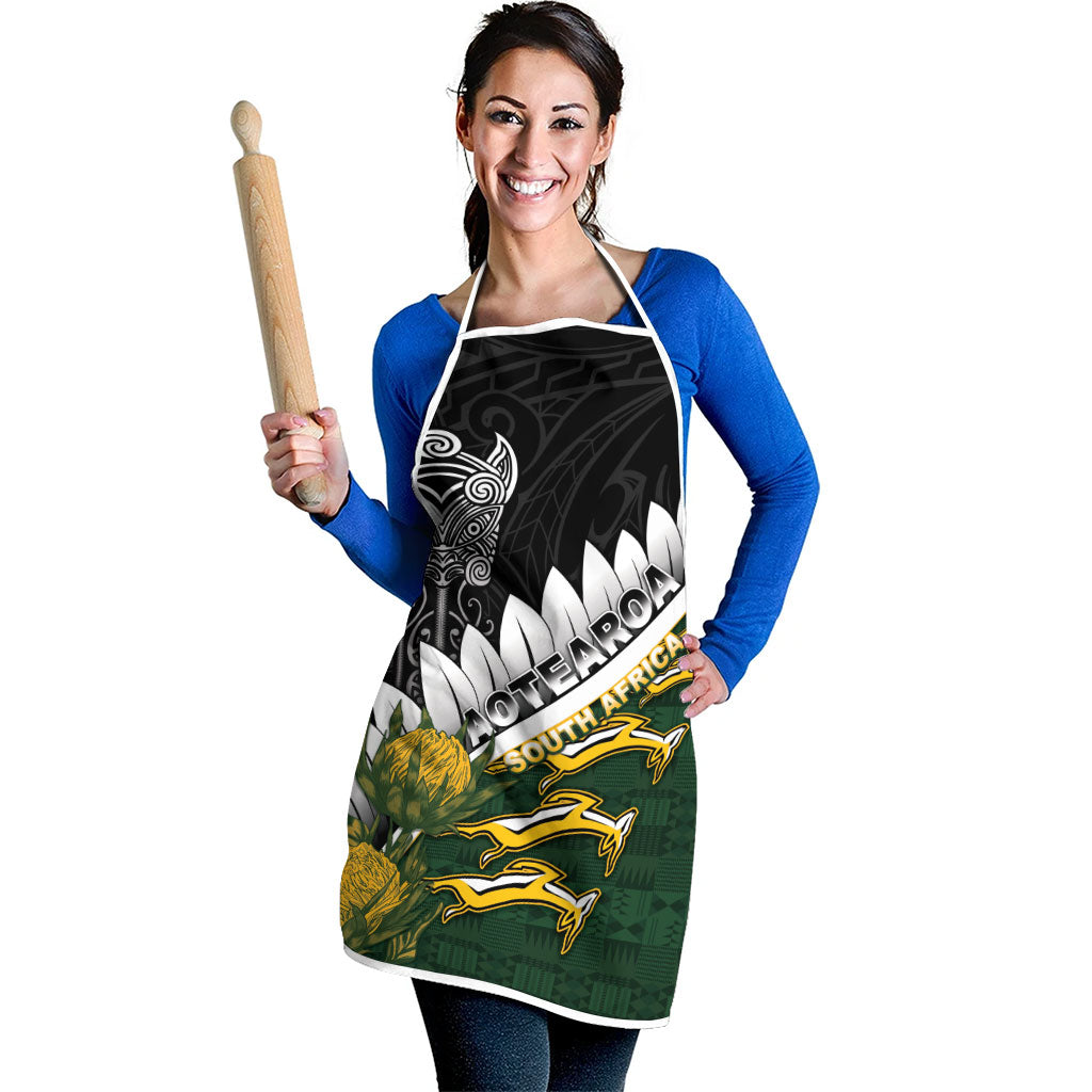 Rugby New Zealand And South Africa Apron Silver Fern With Springboks