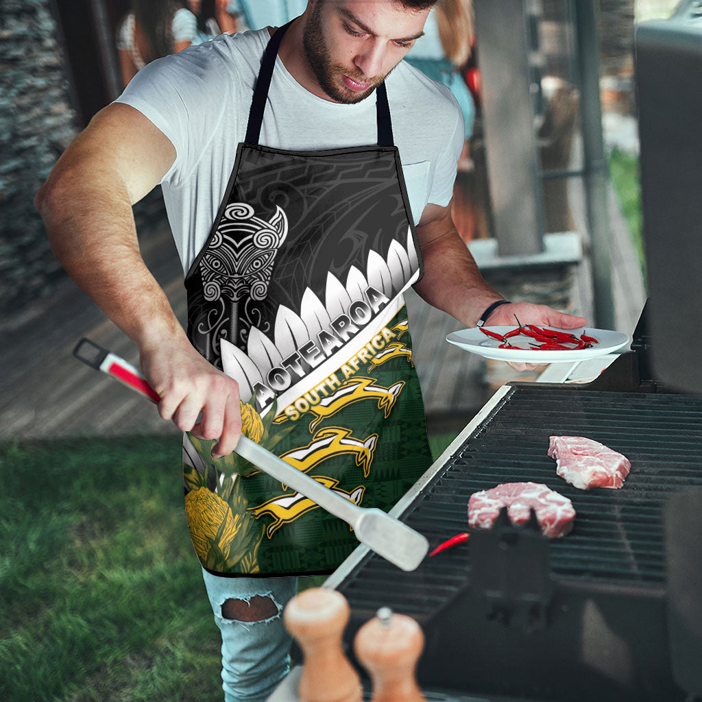 Rugby New Zealand And South Africa Apron Silver Fern With Springboks