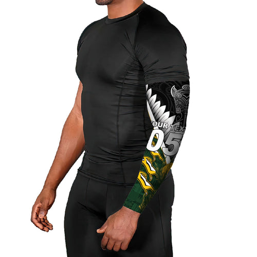 Custom Rugby New Zealand And South Africa Arm Sleeves Silver Fern With Springboks