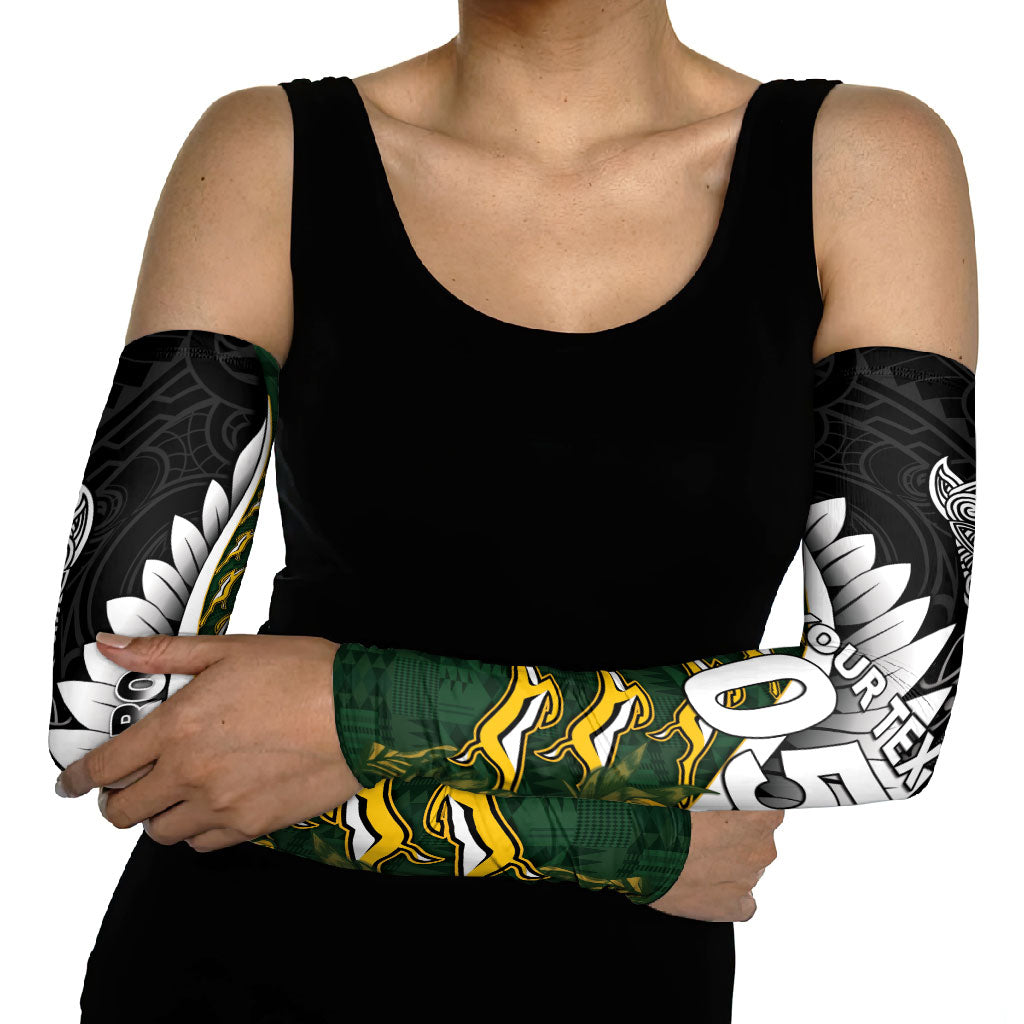 Custom Rugby New Zealand And South Africa Arm Sleeves Silver Fern With Springboks