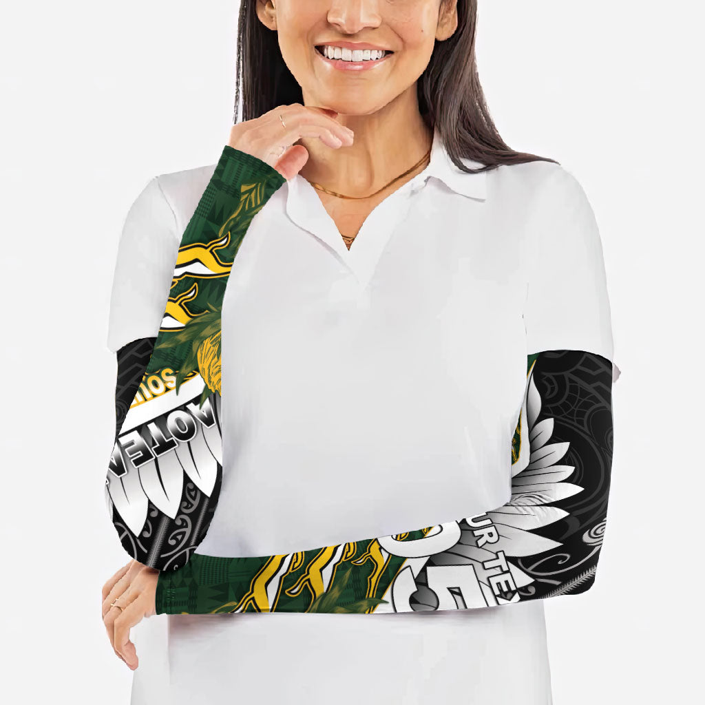 Custom Rugby New Zealand And South Africa Arm Sleeves Silver Fern With Springboks