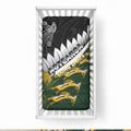 Rugby New Zealand And South Africa Baby Bed Cover Silver Fern With Springboks