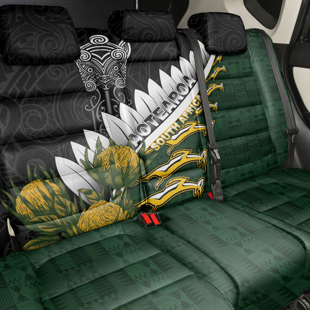 Rugby New Zealand And South Africa Back Car Seat Cover Silver Fern With Springboks