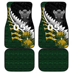 Custom Rugby New Zealand And South Africa Car Mats Silver Fern With Springboks