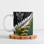 Custom Rugby New Zealand And South Africa Ceramic Mug Silver Fern With Springboks
