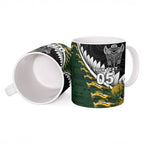 Custom Rugby New Zealand And South Africa Ceramic Mug Silver Fern With Springboks