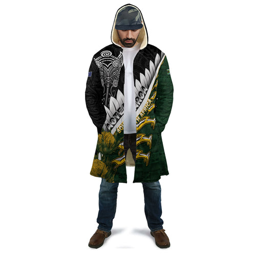 Custom Rugby New Zealand And South Africa Cloak Silver Fern With Springboks