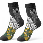 Custom Rugby New Zealand And South Africa Crew Socks Silver Fern With Springboks